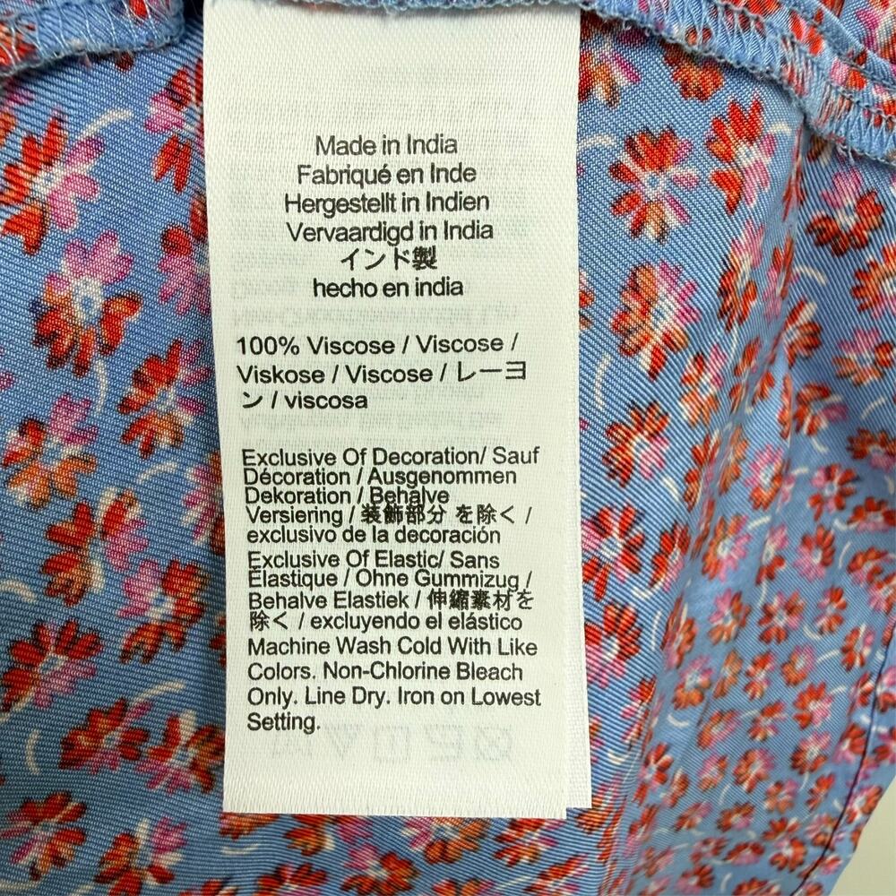 NWT J. Crew Smocked Midi Dress Womens Medium Blue Floral Summer Fields CK736 - Picture 10 of 11